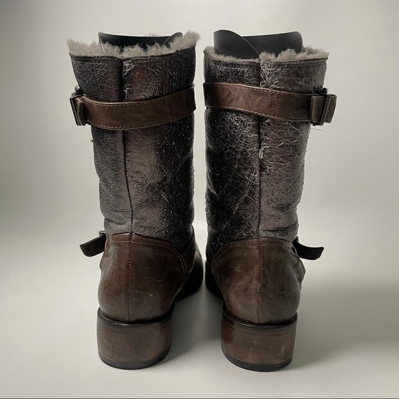 Latitude Femme Shearling Lined Moto Boots - sz 37 - Picture 7 of 8